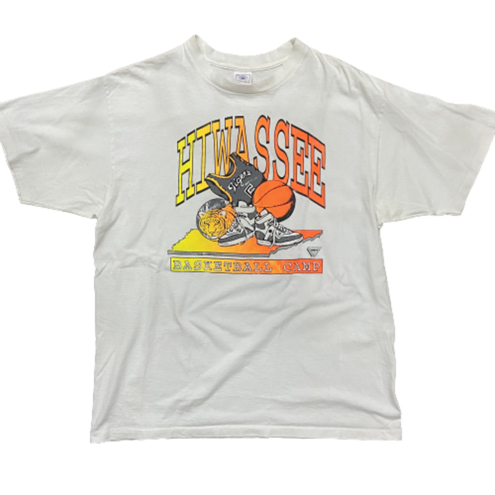 Hiwassee North Carolina Basketball Camp Single Stitch VTG White Tee Men's XXL